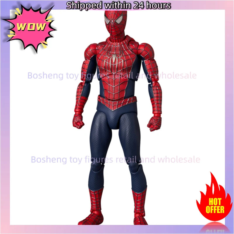 In Stock Original Medicom Toy Mafex 241 Spider Man No Way Home  Friendly Neighborhood Spider Man Tobey Maguire Anime Toys