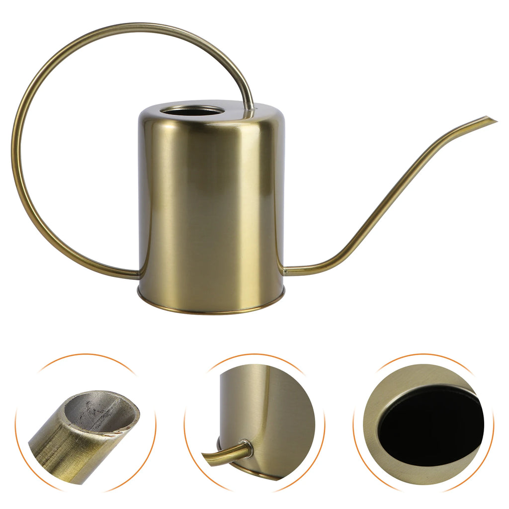 Brass Watering Can Stainless Steel Kettle Practical Pot Long Spout Metal Flower Sprayer Useful Watering Tool