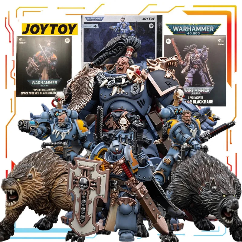 Genuine Spot Goods JOYTOY Original Warhammer 40K Series Space Wolves Anime Figure Model Toys Collectible Model Gifts for Boys