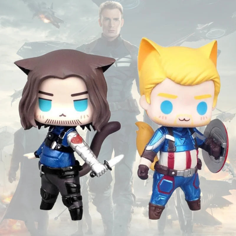 Captain America Winter Soldier Spiderman Q Edition Spider-Man hand-made office figure creative personality car desktop ornaments