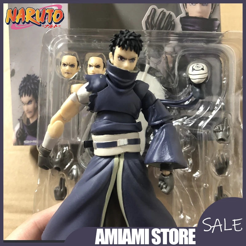 15cm Naruto SHF Uchiha Obito Figure Poseable Action Model Desktop Decoration Anime Collectible for Display Crafts Birthday Gifts