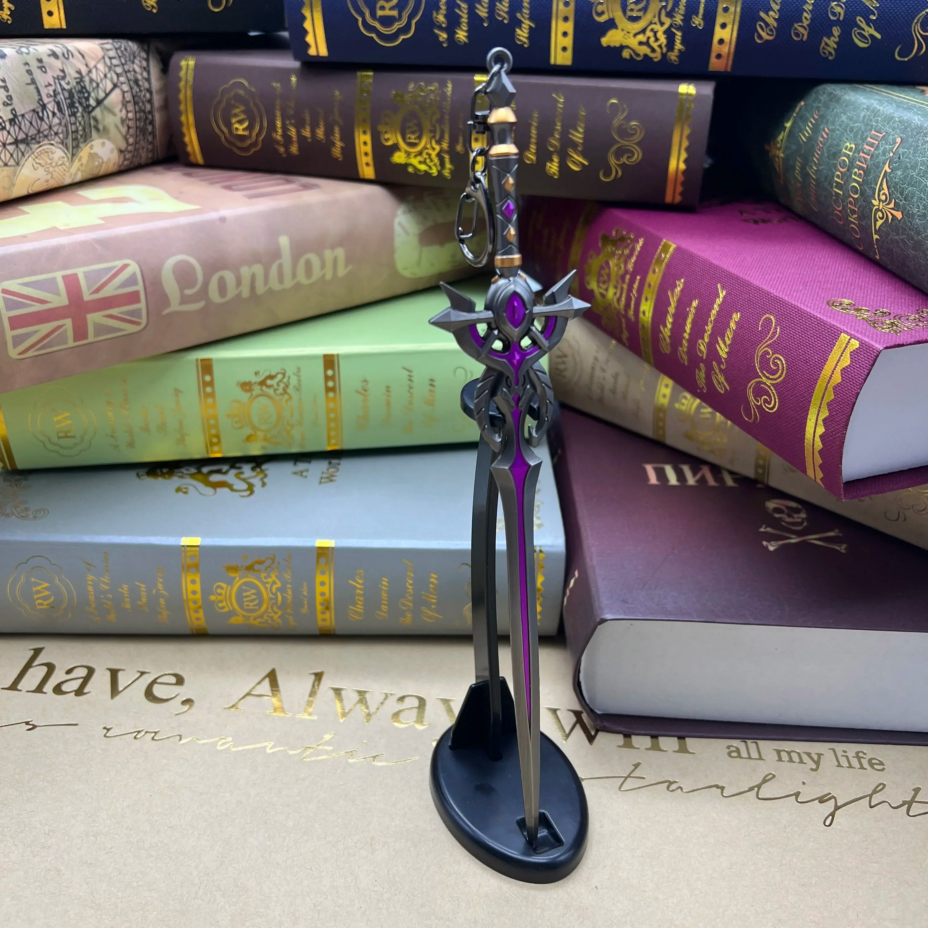 22 см Genshin Impact Game Replica Festering Desire Sword Metal Weapon Model Albedo 1:6 Фигурка Аксесоар Декорация Играчка Момче