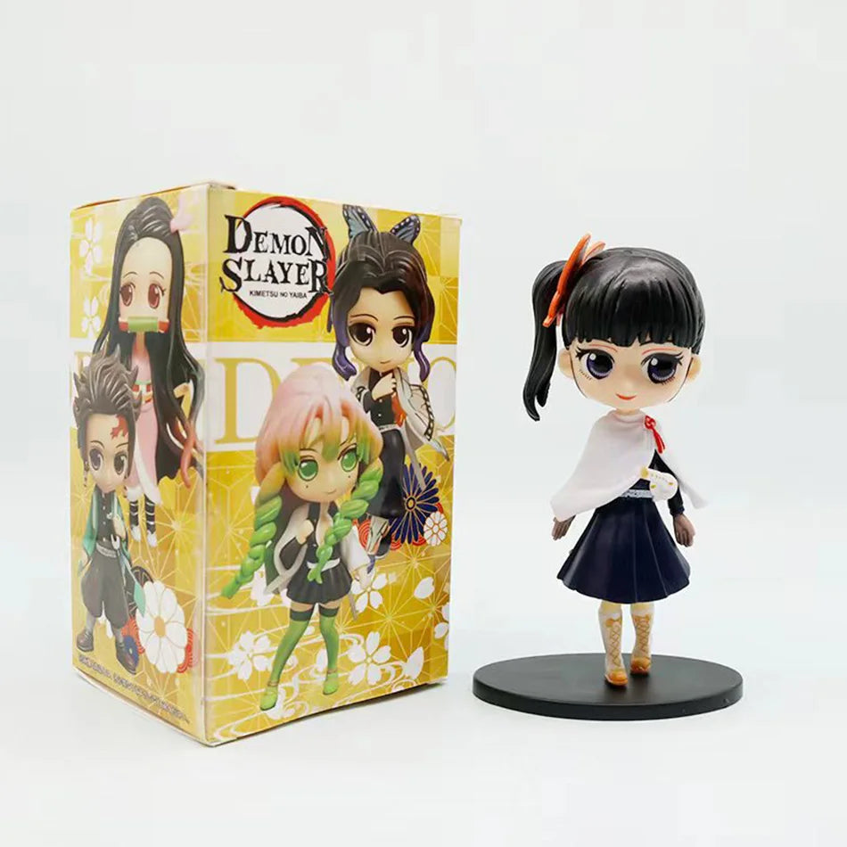 Demon Slayer Q Version Anime Figures 8Pcs Set Tanjiro Nezuko Hashira Collection PVC Model Birthday Christmas Gift for Kids