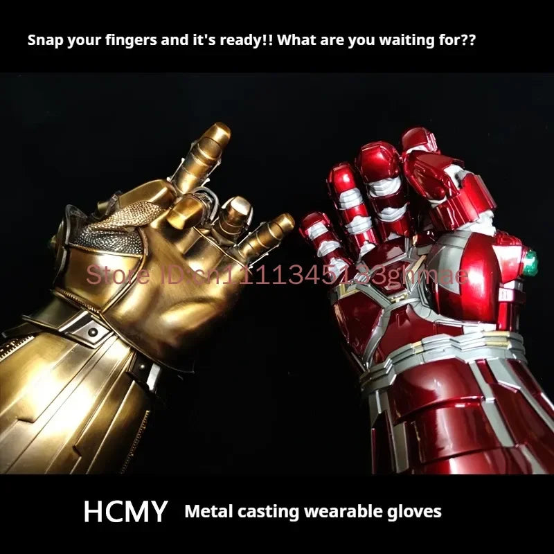 Avengers 4 Full Metal Wearable Nano Infinity Gauntlet Hulk Edition Collectible Toy Figure Snap Finish Action Hand Figure for
