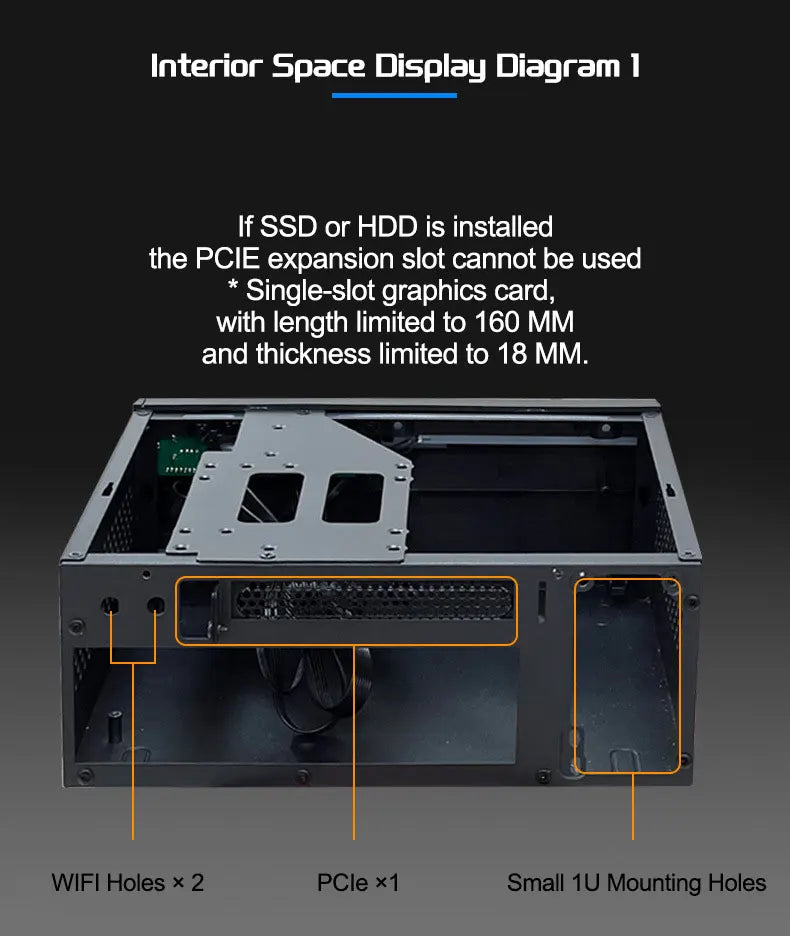 ITX Computer Case HTPC Chassis Mini ITX Case 1u Power Supply Case with 4 USB 17*17 Motherboard