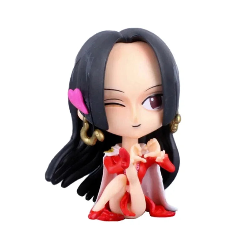 Hot 8-10cm One Piece Anime Figure Confident Smiley Luffy Roronoa Zoro Q-Version Action Figurine PVC Model Kids Toy For Christmas