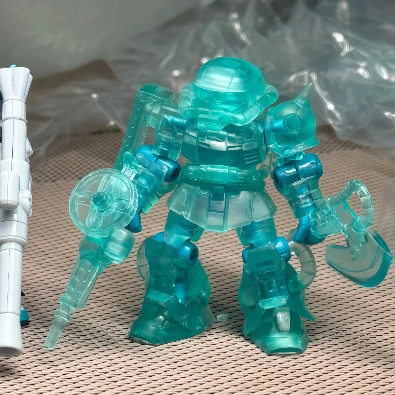 Bandai Gundam Limited Edition Neon Gurren Lagann Color Transparent Action Figurine Original Zazuo Set For Collecting Displaying