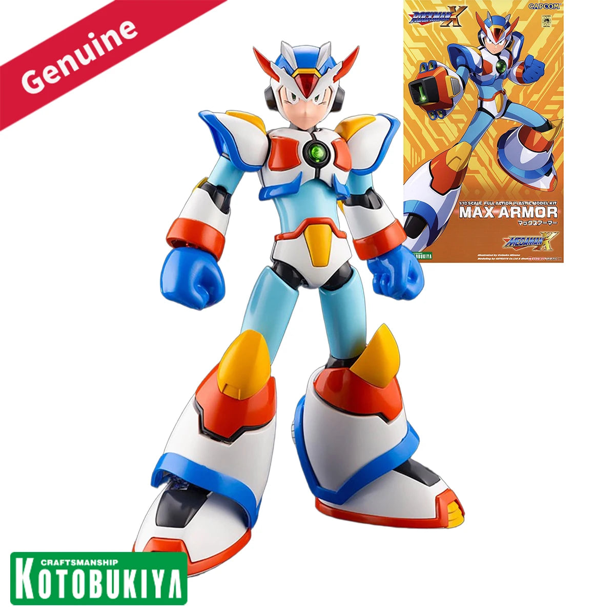 Original Genuine Kotobukiya Model Kits Rockman X3 X Max Armor Game Character Assembly Action Model Decoration Collection Gift