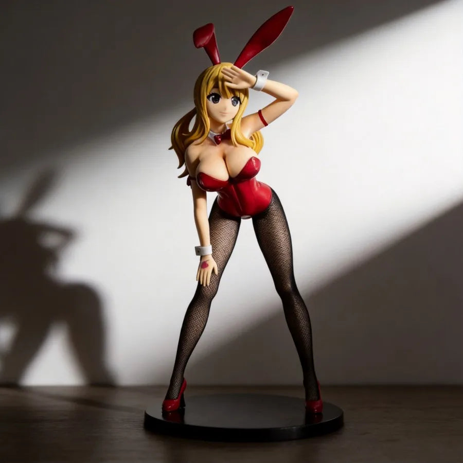 Fairy Tail Lucy Bunny Girl Anime Figure 2D Beautiful Girl Desktop Ornament Collectible Decoration Model