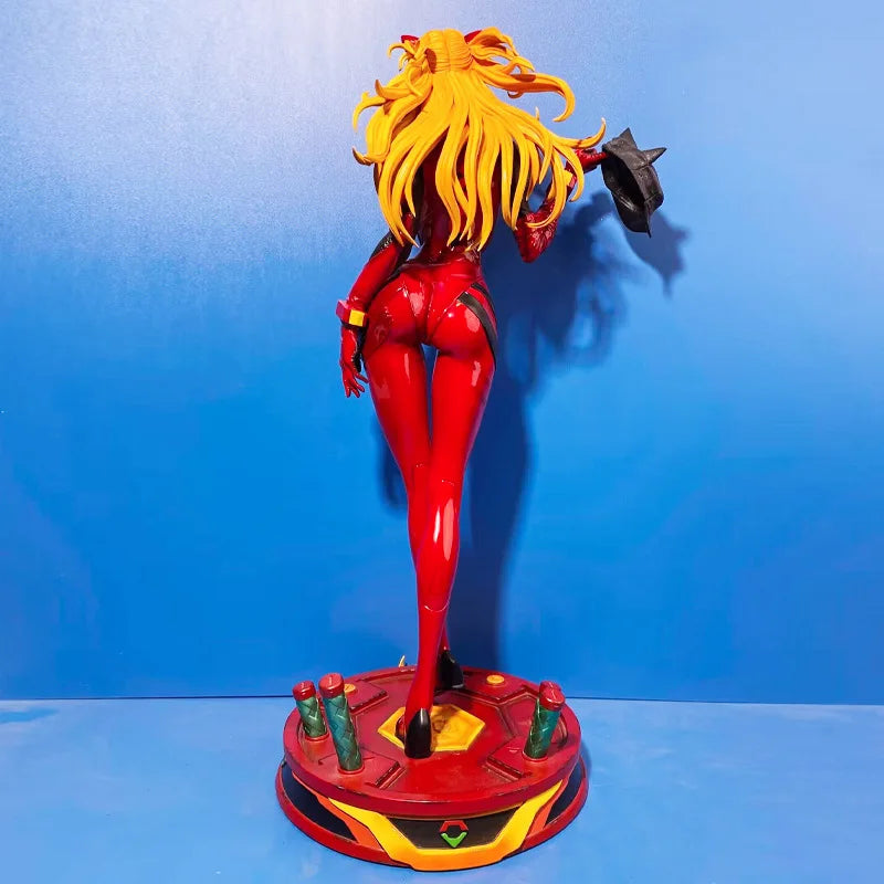 46 cm große Soryu Asuka Langrey Rei Ayanami Ver Figur in enger Lederjacke, PVC, Anime-Actionfigur, Spielzeugstatue, Figurenmodell, Kinderspielzeug