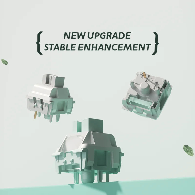 Kailh Light Pressure Linear Cool Mint V2 клавиатурен превключвател, бърза проводимост, ледено преден сребрист превключвател, персонализиран плавен превключвател за електронни спортове