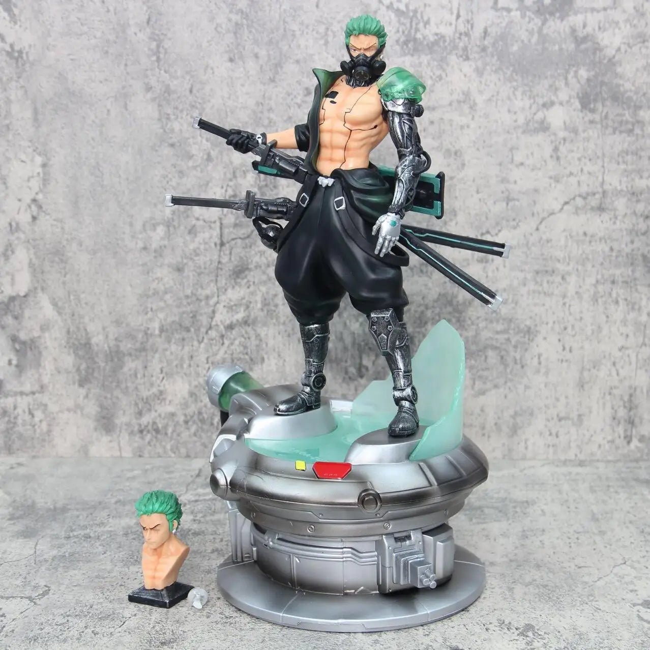 40cm ONE PIECE Anime Figure Roronoa Zoro Punk Style Peripheral PVC Model Glow Statue Desktop Decoration Ornaments Gifts Toys