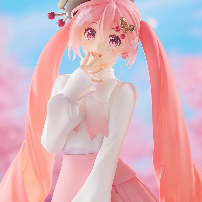 Genuine Gsc Hatsune Miku Smile Value 2025 Pop Up Parade Sakura Miku Anime Figure Collect Model Desktop Decoration Birthday Gift