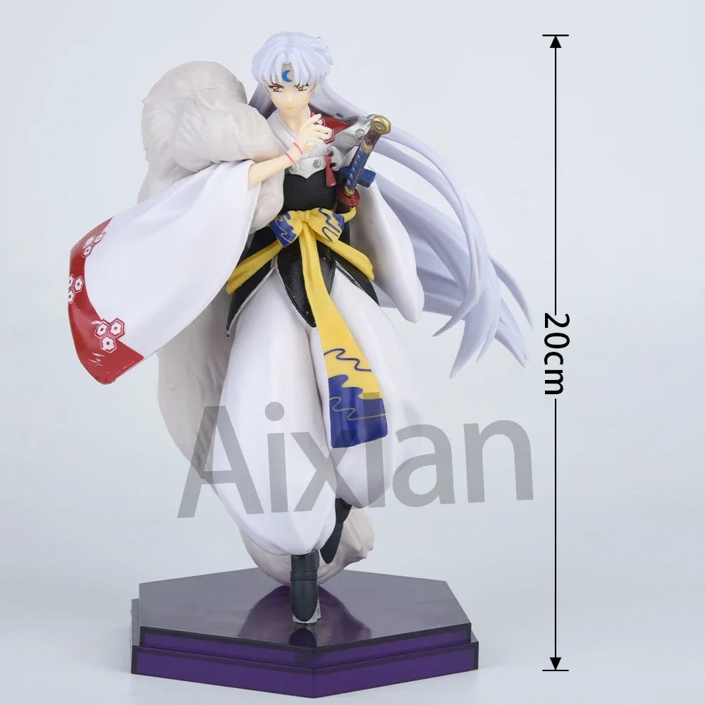 Aixlan 20 cm Inuyasha Anime Figur Sesshoumaru PVC Actionfigur Higurashi Kagome Figur Sammlermodell Spielzeug Kindergeschenk