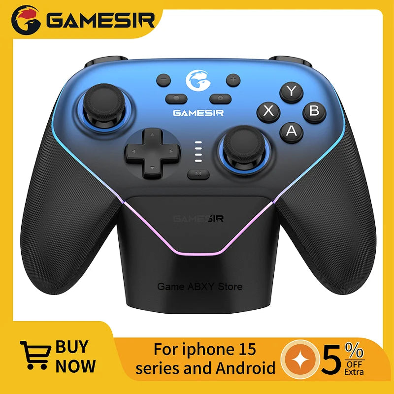 GameSir Super Nova Wireless Switch Controller with Charging Station Hall Effect Joystick for PC Nintendo Switch Android iOS