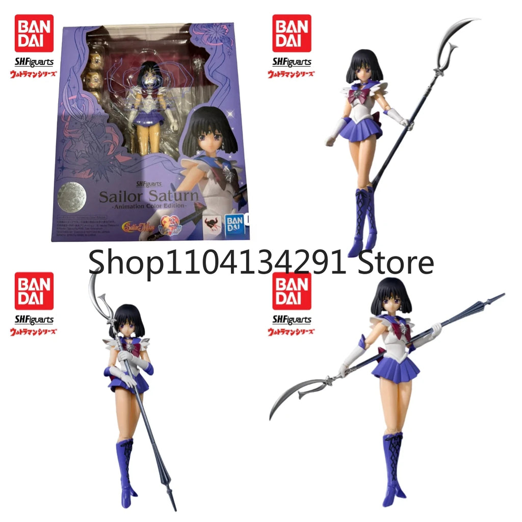 Bandai SHF Sailor Saturn Unpainted Anime Model Figure -Original Stock Doll, Premium Authentic Birthday Gift for Sailor Moon Fans