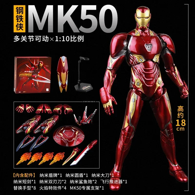 ZD Marvel Avengers Toys Iron Man Nanometre War Armor MK50 MARK50 Action Figure 7 Inch Mark Doll Moves Together Ornament Gifts