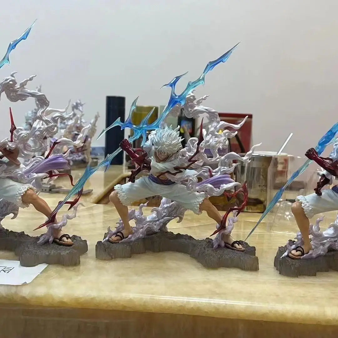 28 см One Piece фигурка Sun God Gear 5 Nika Luffy екшън фигурка GK Thunderbolt Monkey D Luffy модел PVC колекционерски детски играчки