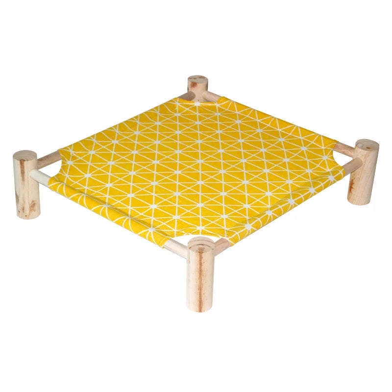Cat Bed House Outdoor Universal Pet Bed Removable Breathable Pet Hammocks Bed for Cat Small Dog Durable Wood Frame Canvas Beds