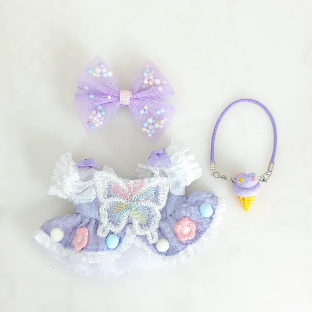 Labubu V3 0 High Energy Vinyl Plush Doll Blind Box Pendant Lucky Purple Butterfly Fairy Baby Clothes Skirt Cute Kawaii Fashion