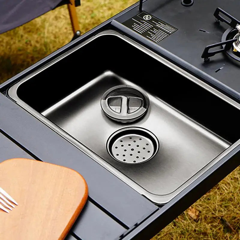 Camping IGT Table Sink 5.5L Stainless Steel Portable Picnic Wash Vegetables Sink Dishpan Washing Up Bowl With Drain Plug