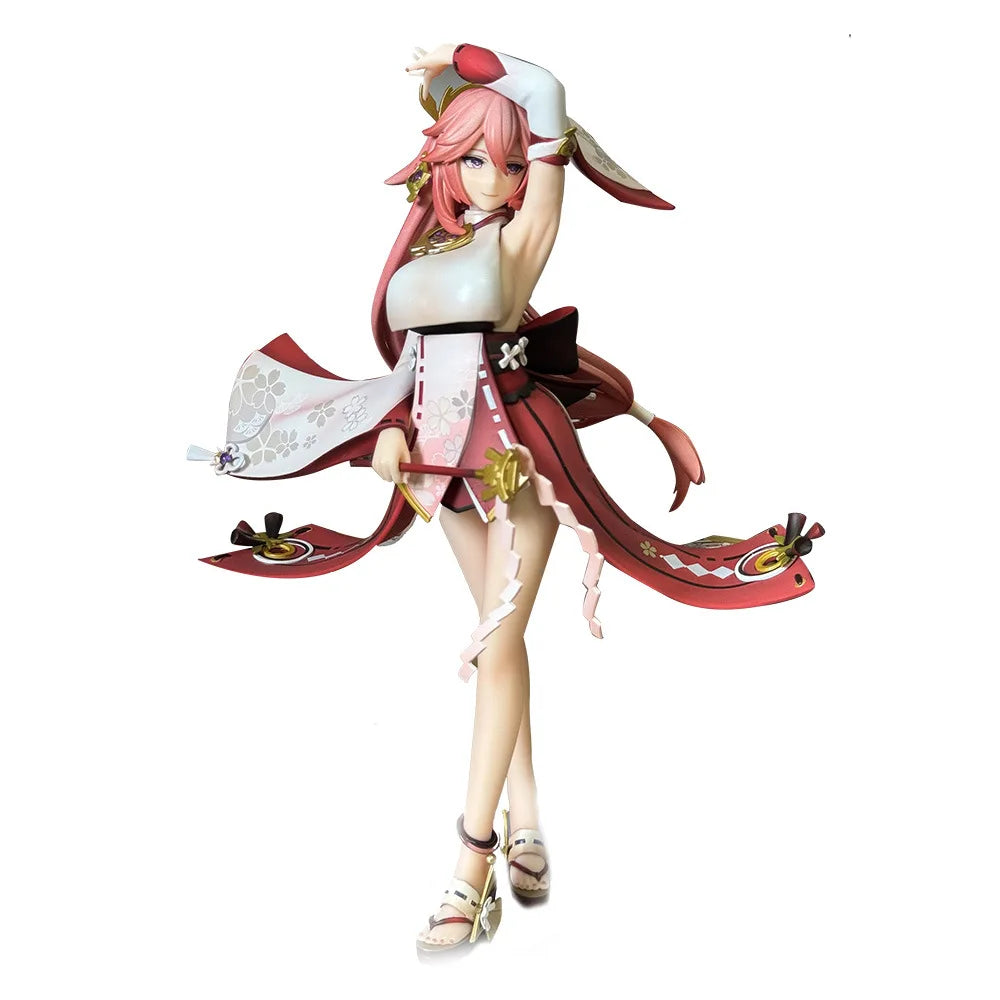 26CM Genshin Impact Figure Yae Miko Anime Figures Girl Anime Peripheral Statue Collectible Customized Model Desk Decor Gift