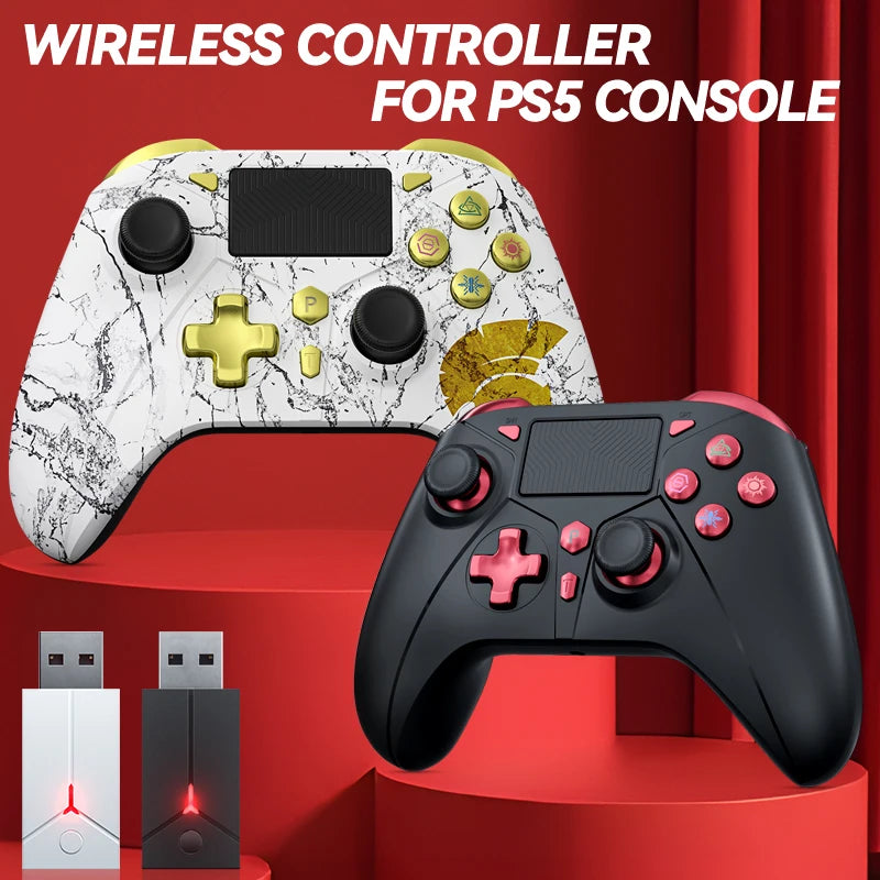 Controller For PS5 Console Steam/PC Wireless Gamepad Game Control Handle Rocker 6-Axis Gyro 3 Level Vibration W/ Turbo Touchpad