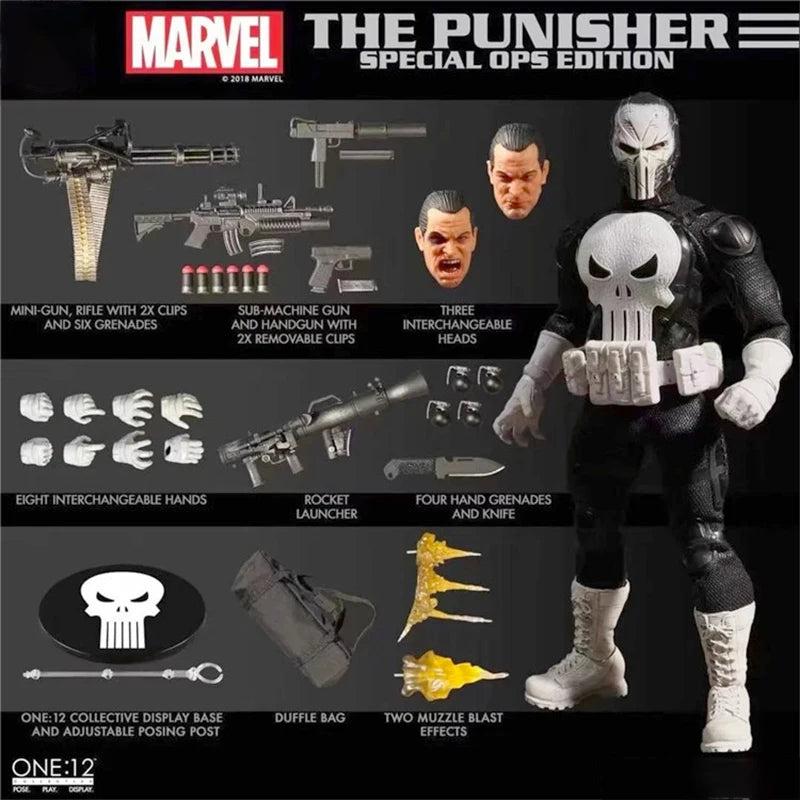 Avengers: The Punisher Cloth Series 6-inch Mobile Doll Luxury Edition First and Second Generation Boxed Handheld Mobile Toys