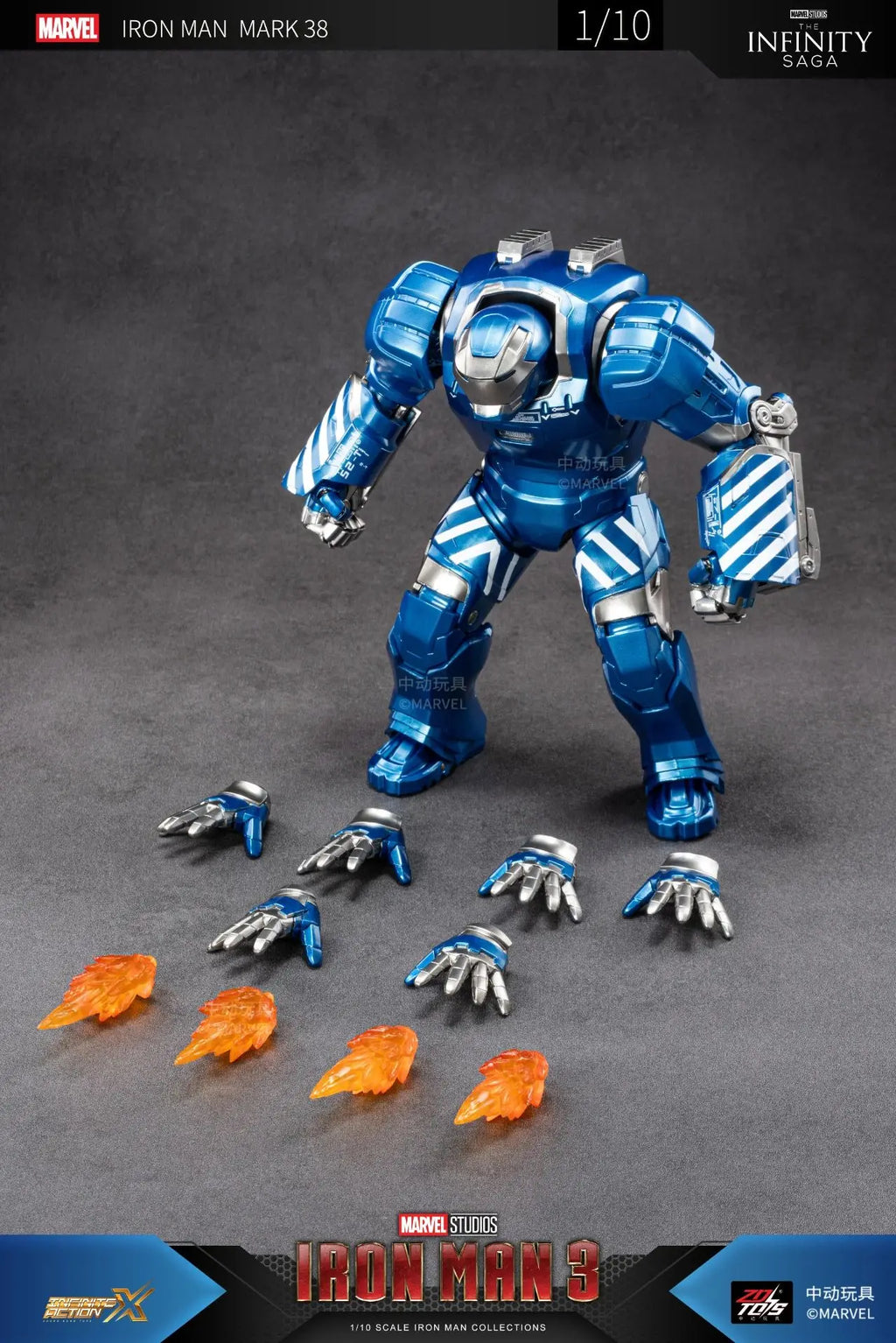 ZD Toys Marvel Avengers Iron Man MK38 Igor MK37 Hammerhead MK12 Kingarts MK40 Shotgun Action Figure Collections Gift