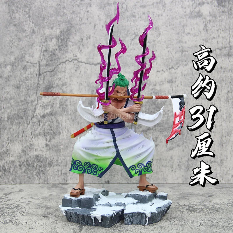 Манга One Piece Roronoa Zoro Аниме Фигурка Класическа статуя на Zoro 31 см PVC Модел Екшън Фигурка Колекция Орнамент Подарък за рожден ден