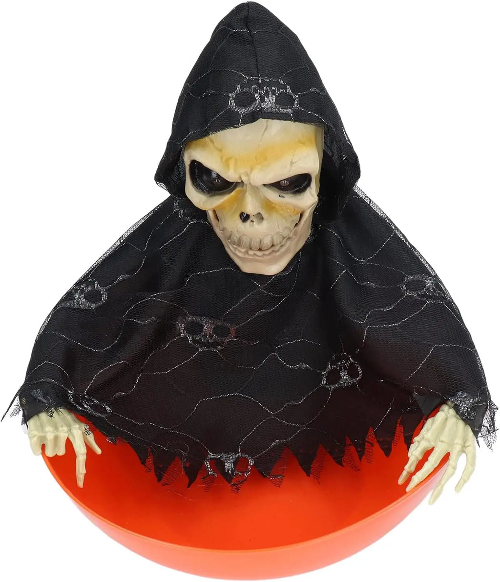 Glowing Swing Ghost Bowl Halloween Motion Sensor Screaming Head Extension Terrifying Fruit Display Haunt Tech Party Essential