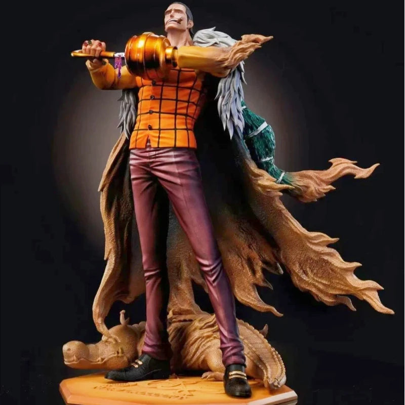 One Piece 30cm SG Two-Tone Sir Crocodile Action Figures PVC Detailed Painted Statue With Base Anime Model Toy Desktop Deco Gift