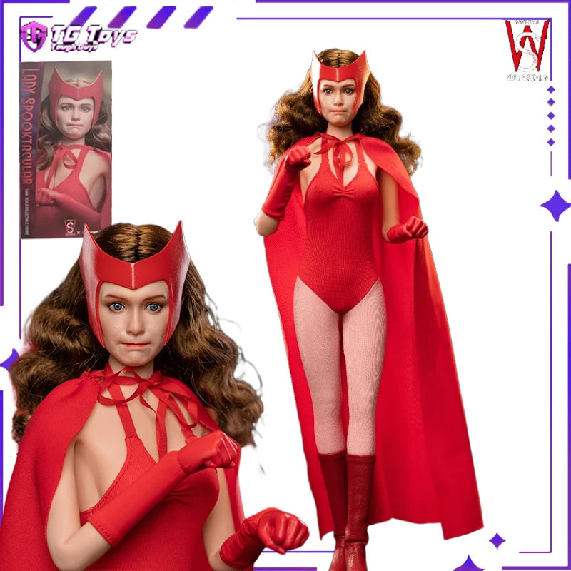 Spot SWTOYS × Tough Guys Original 1/6 Halloween Ladies Crimson Witch Wanda and Vision Mobile Doll Soldier Model Toy Collect Gift