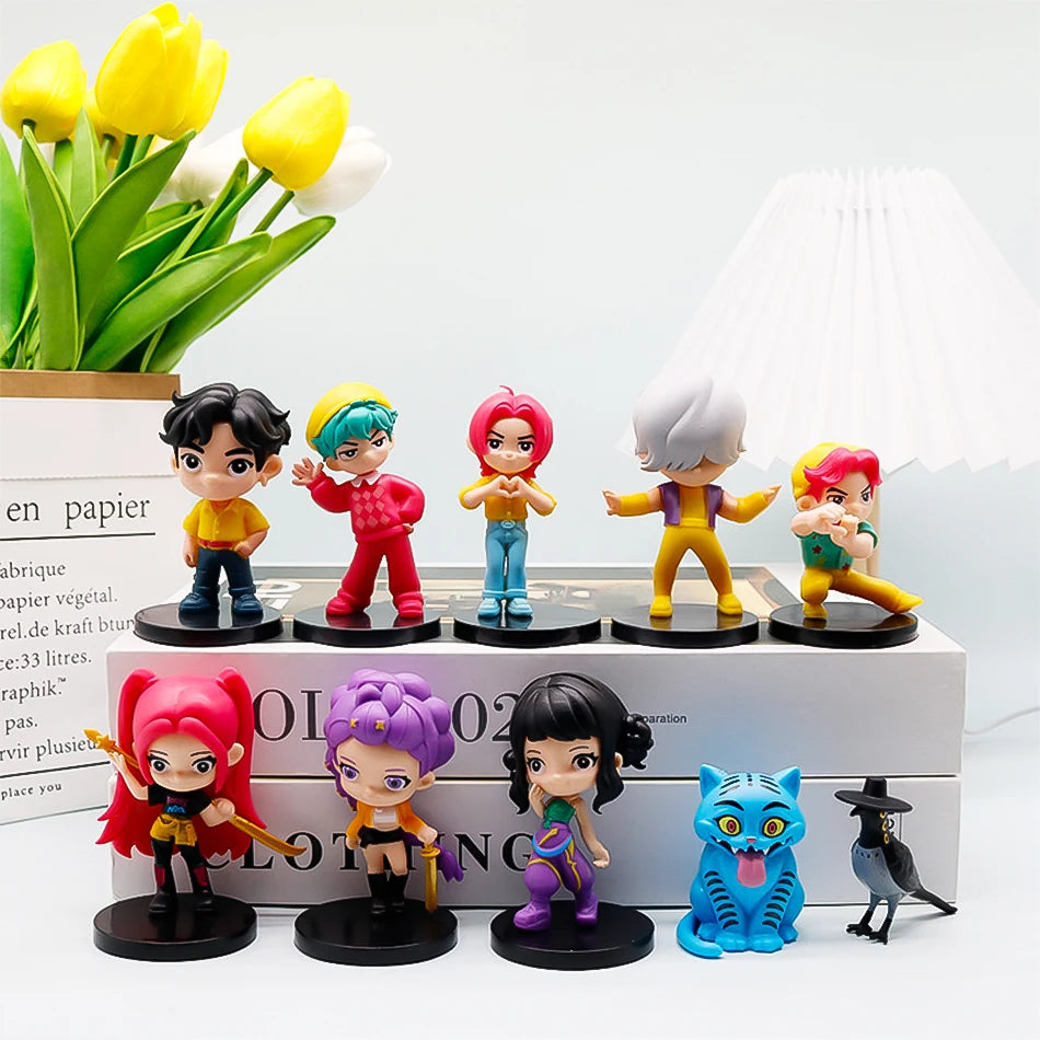 10pcs/Set Witch Huntress Squad Anime Figure Toys Q Version Derpys Tiger Rumi Mira Zoey Sussy Figurine Doll Fans Christmas Gift