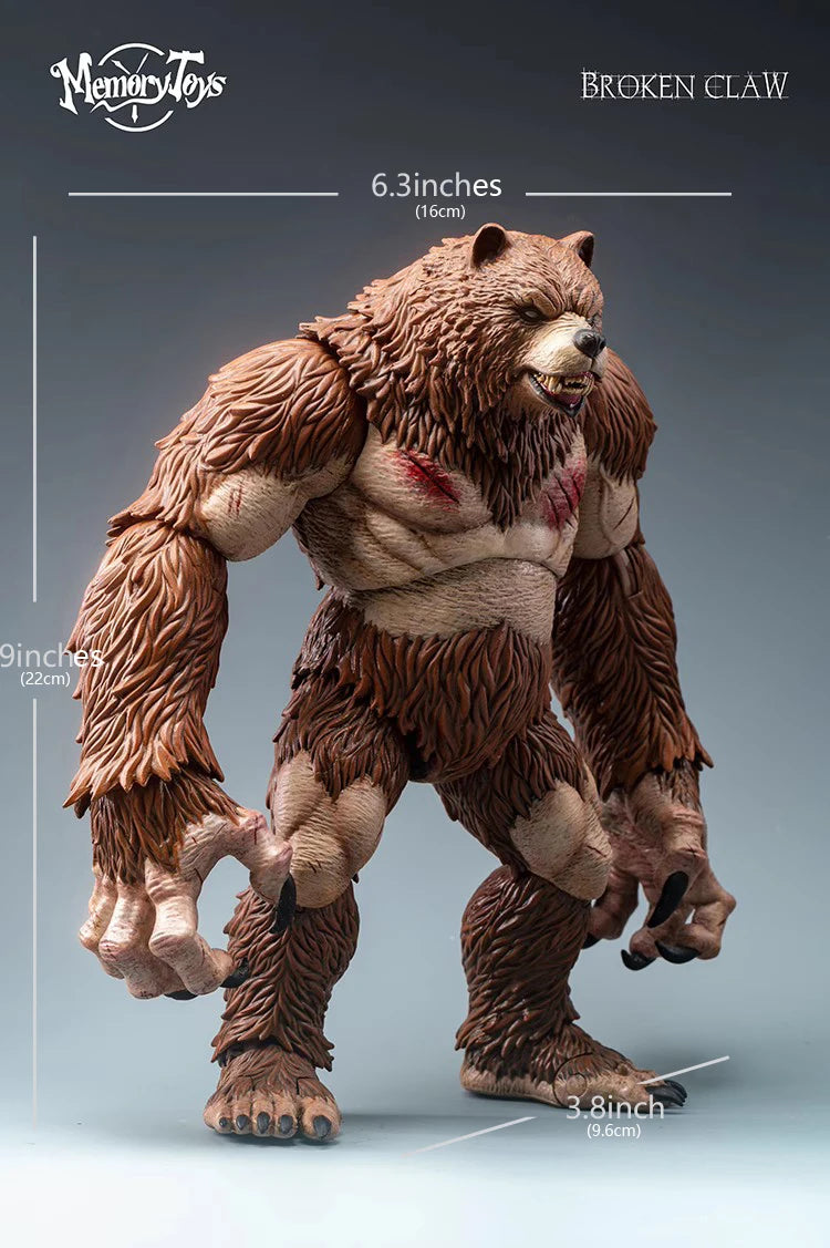 MemoryToys 1/10 Adventurer's World Berserker Bear Men Model Full Set 22cm Druid Animal Action Figure Toys Doll Model Fans Gifts