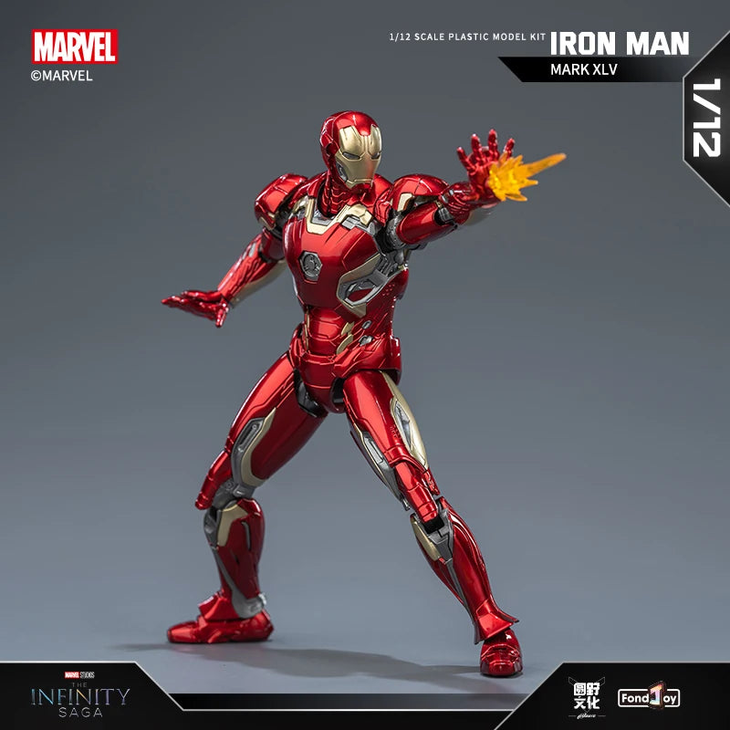 Fondjoy Real Iron Man Mk45 Action Doll Marvel Assembled 1/12 Model Toy Birthday Gift For Boys Collecting Toys And Hobbies