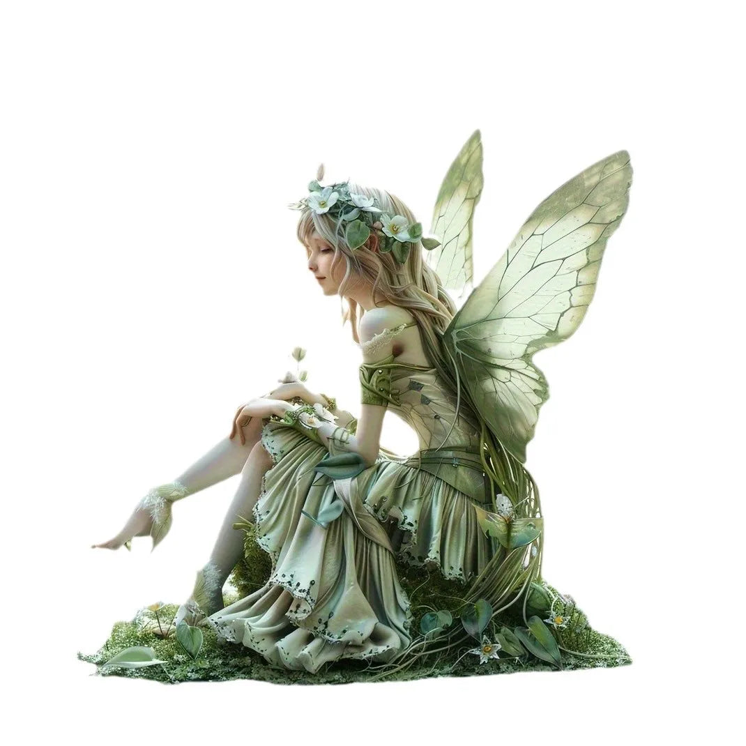 Acryl-Aufsteller mit Fee, kristallklare 2D-Engelsflügel als Regaldekoration, süße, verträumte Zimmerdekoration für Mädchen, Kawaii-Fantasy-Geschenk