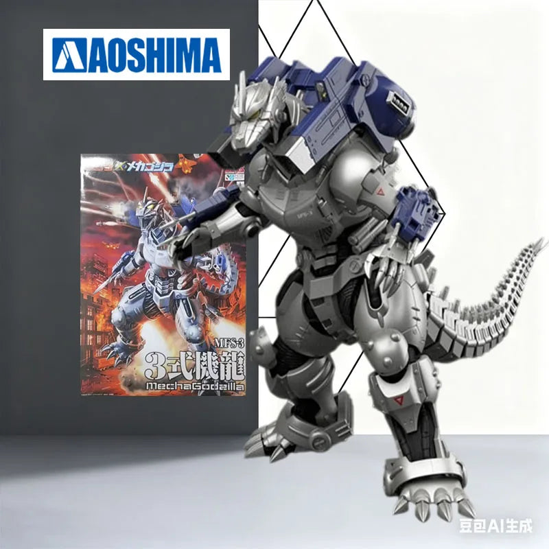 In Stock AOSHIMA Original Model Kit Mechagodzilla EVA Color Matching Anime Movable Figure Assembled Model Toy Model Gift