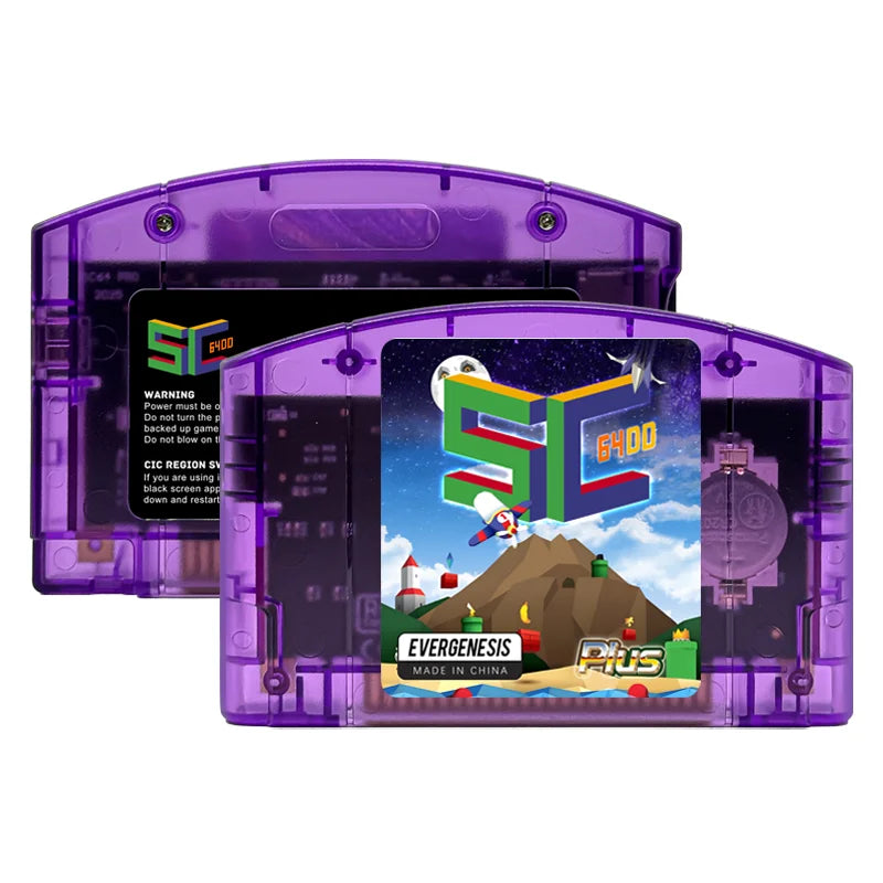 EVERGENESIS SC64 Open Source N64 800 in 1 Spielkassette für Nintendo 64 Spielkarte, kostenlose 16 GB Kartenkompatibilität, unterstützt 64DD