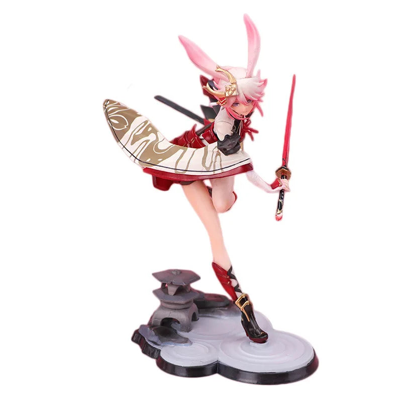 25cm Game Honkai Impact Yae Sakura Sexy Girl Figur  True Flame Lucky Soul Battle with Sword Pvc Model Home Decoration Toys Boys