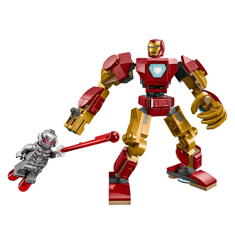 LEGO Building Blocks Superhero Series 76307 Iron Man Mech Battle Ultron Boys Assemble Puzzle Toy Gift