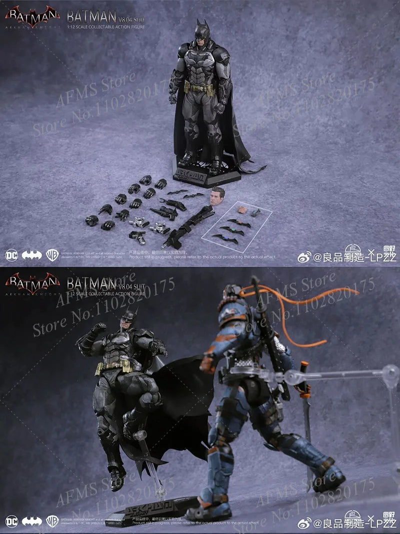 LPZZ DC001 1/12 Scale Collectibles Figure Bat Hero V8.04 Suit Arkham Knight Full Set 6Inch Men Soldier Action Figure Model Toys