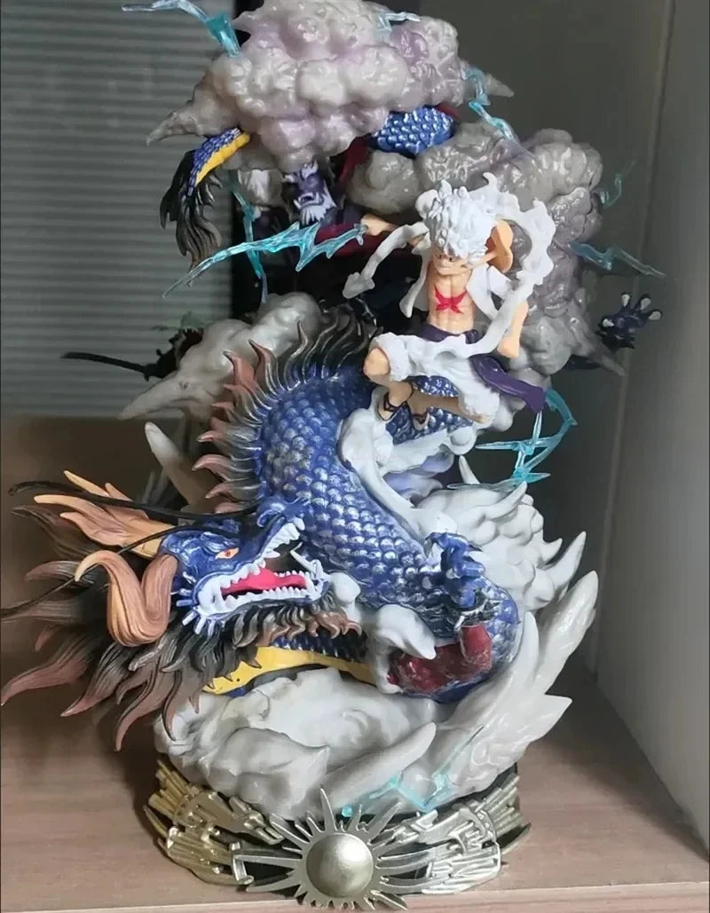 23 см One Piece Фигурки Луфи срещу Кайдоу Аниме Фигурки Луфи Gear 5 Статуя Ника Луфи Фигурка Gk Фигурка Модел Кукла Играчки Подарък