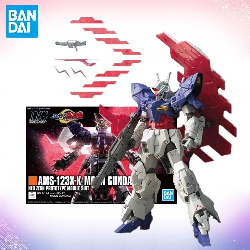 In Stock Bandai Original Genuine Gundam Model Kit HGUC 1/144 AMS-123X-X Moon Figure Collection Action Kids Toys Gifts Toy HG MVC