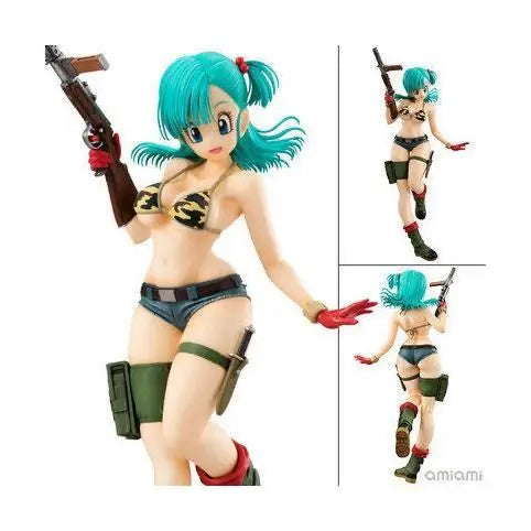 Ragon Ball Figure Bulma Figure Camouflage Bulma Action Model Cute Glitter Glamours Gk Collectible Room Doll 22cm Decoration Toys