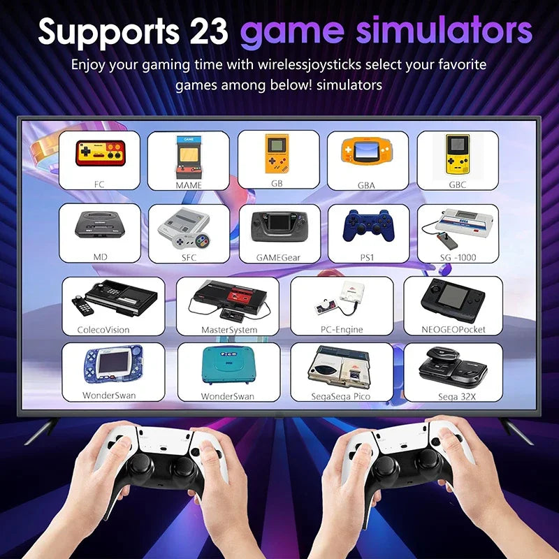4K Mini TV Game Stick Video Game Console Built-in 30000+/40000 Games 64G Handheld Game Player Wireless Controller Retro Gamepad