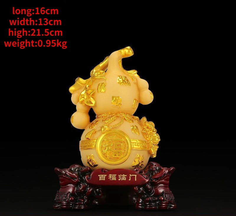 Fortune Gold Gourd Ornaments Fortune and Gourd Home Living Room Wine Bedroom Decorations Figurines Gifts