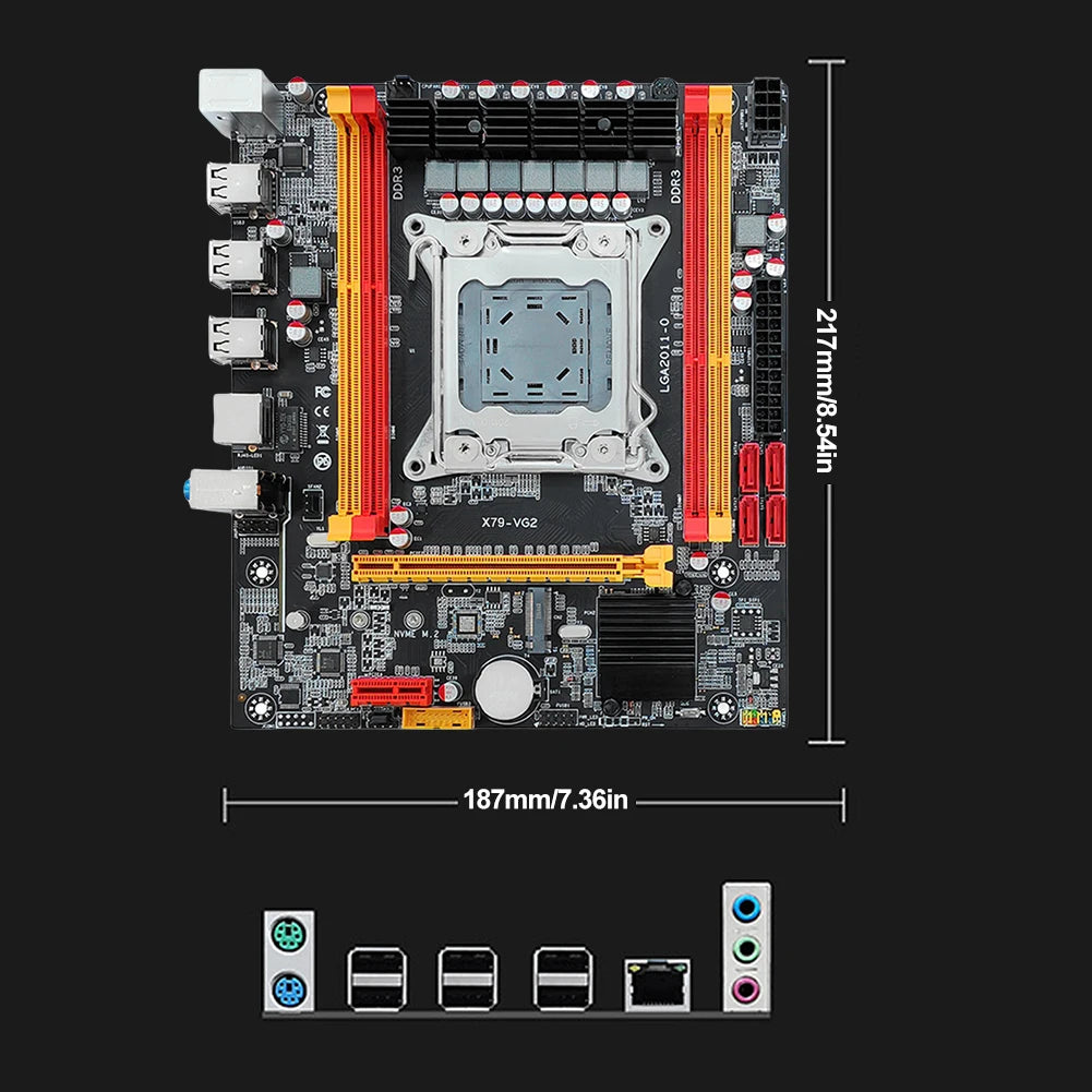 NVME M.2 SSD LGA 2011 Desktop Motherboard X79 Computer Motherboard 4*SATA2.0 Interface Fit for Intel CPU E5 2600/ 2689/2690/2670