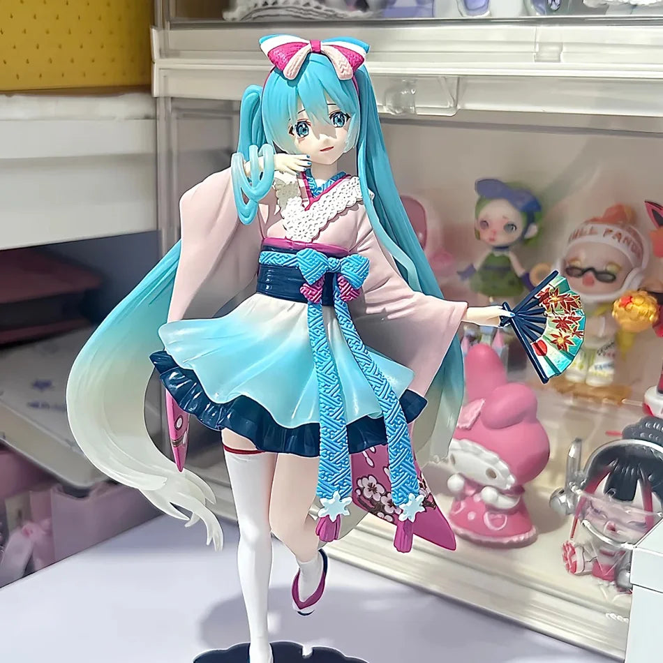 Anime Hatsune Miku doll model cartoon cute tabletop decoration Tokyo Series Kimono decoration cute China Style holiday gift