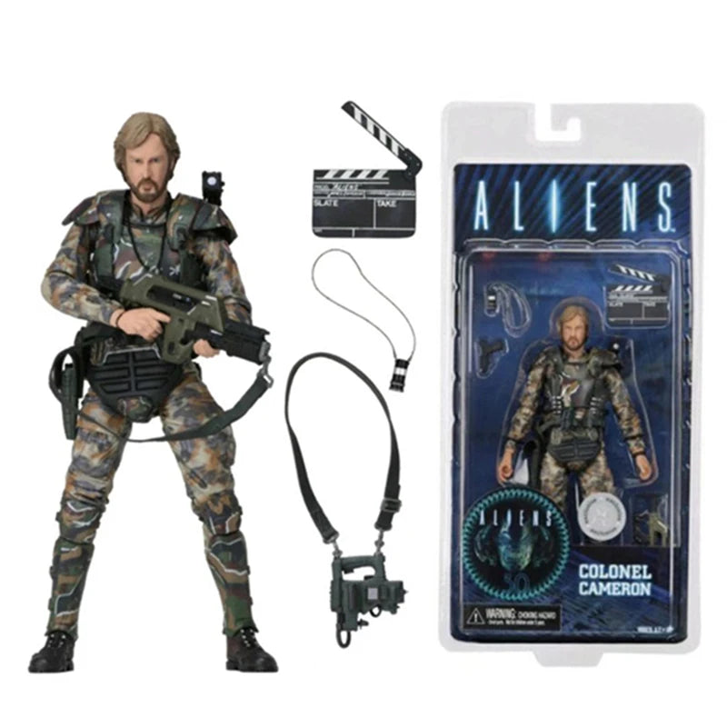 NECA Alien срещу Predator - фигурка на полковник Камерън, извънземни, режисьор Джеймс Камерън, морски пехотинец, колекционерски модели, играчки, кукли, подаръци, 18 см